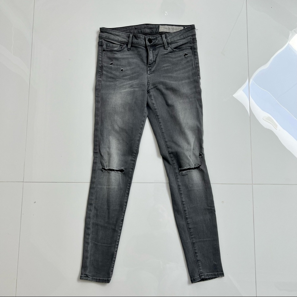 Treasure & bond Grey black distressed skinny jeans